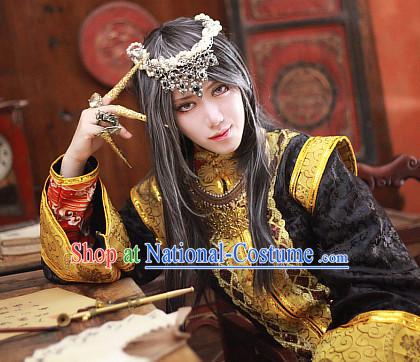 Ancient Chinese Style Weave Long Wigs for Men