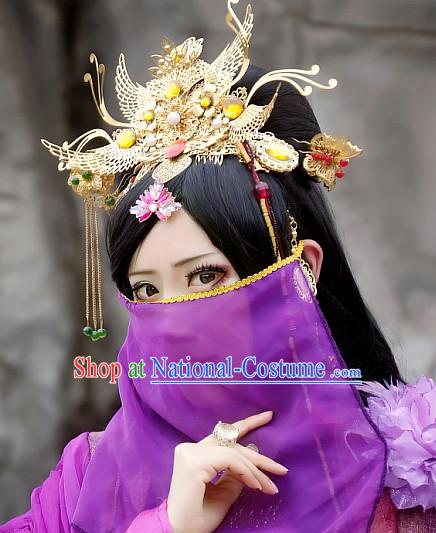 Ancient Chinese Style Princess Long Wigs and Hair Accessories for Women