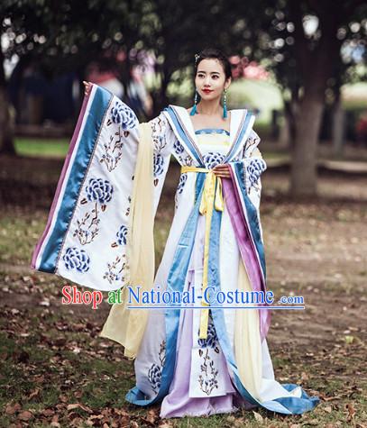 Chinese Traditional Princess Clothing and Hair Accessories Complete Set