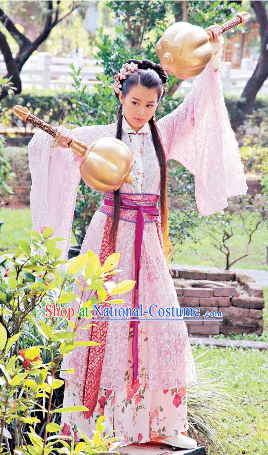 Ancient Chinese Hammer Heroines Costumes Complete Set