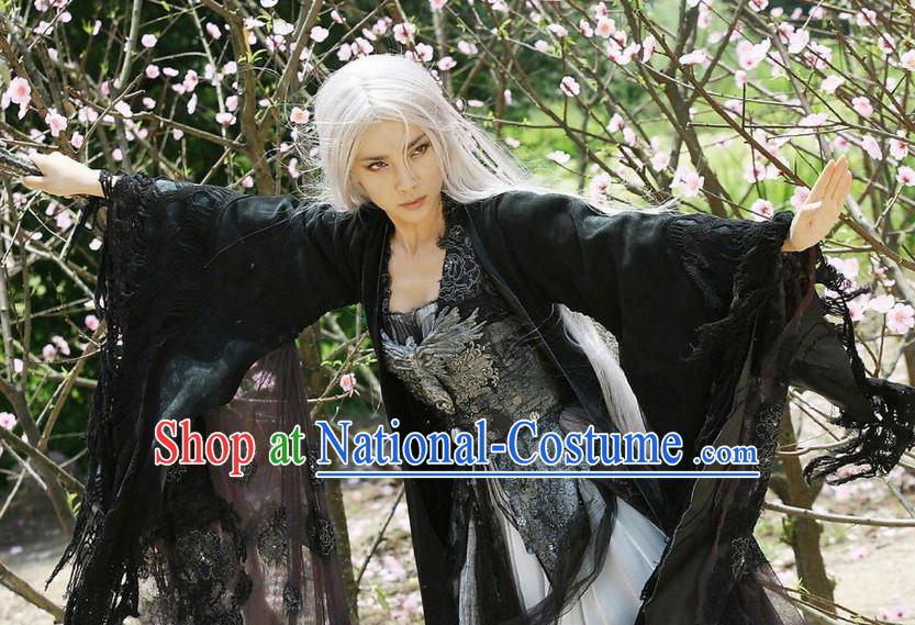 Chinese Classic Long White Wig