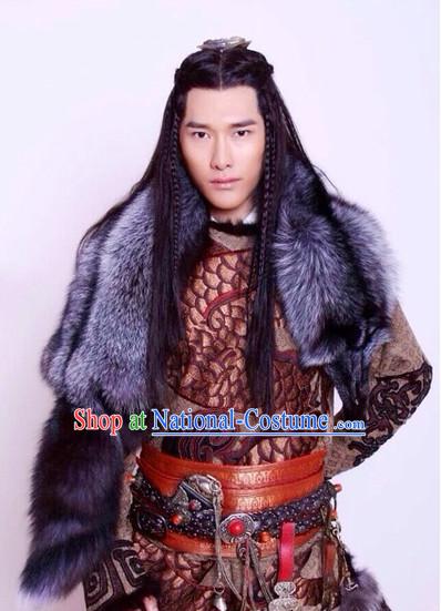 Ancient Chinese Ethnic Prince Long Wig for Men