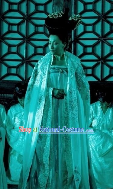 Chinese Tang Female Emperor Outfit and Hair Jewelry Complete Set for Women