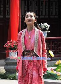 Chinese Pink Hanfu Outfit for Women