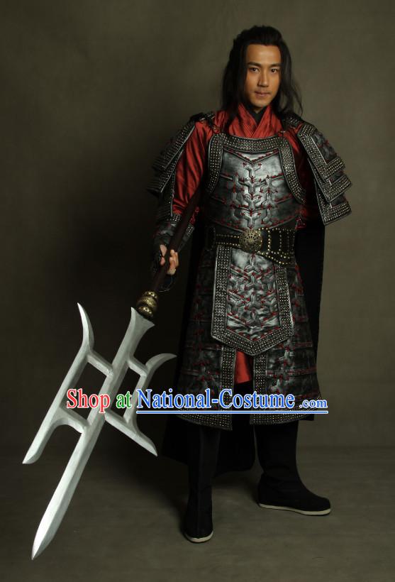 Ancient Chinese General Armor Helmet Costume Complete Set