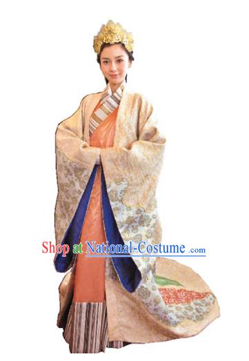 Ancient Chinese Imperial Princess Dresses and Headwear Complete Set