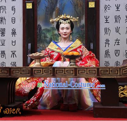 Chinese Classical Imperial Palace Princess Clothing and Hair Accessories Complete Set