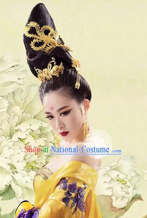 Chinese Tang Dynasty Empress China Costumes and Headgear Complete Set