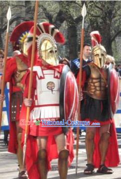 Ancient Greek General Stage Performance Armor Costumes and Hat Complete Set