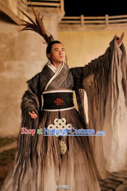 Asian Lord Stage Performance Costumes and Hat Complete Set for Men