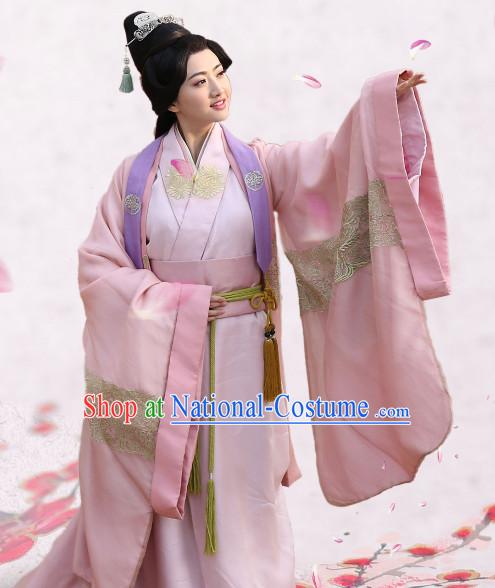 Chinese Traditional Princess Dresses and Hair Accessories Complete Set