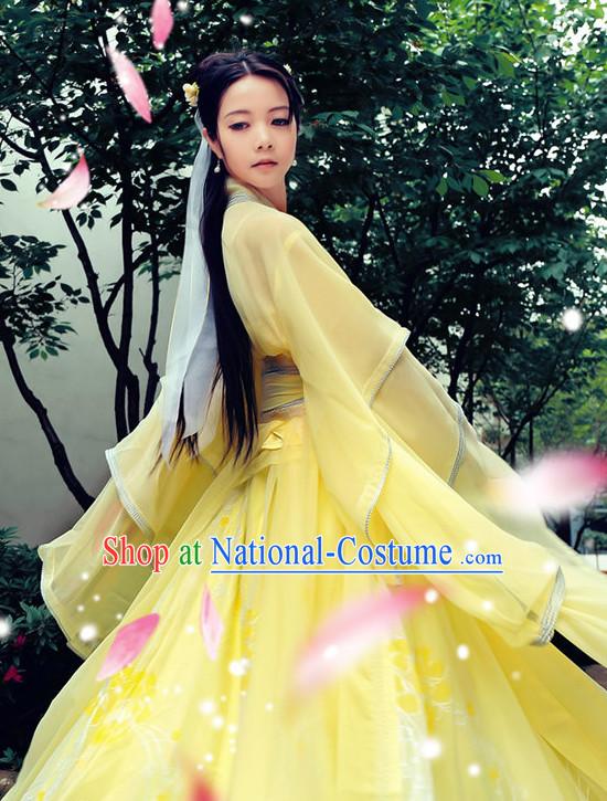 Asian Peri Yellow Costumes Complete Set