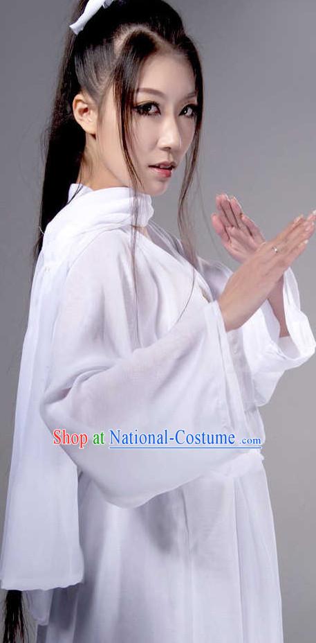 Pure White Ancient Style Costumes for Girls