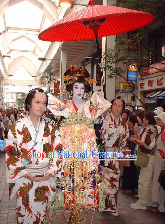 Japanese Geisha Costumes Black Wig and Hair Accessories