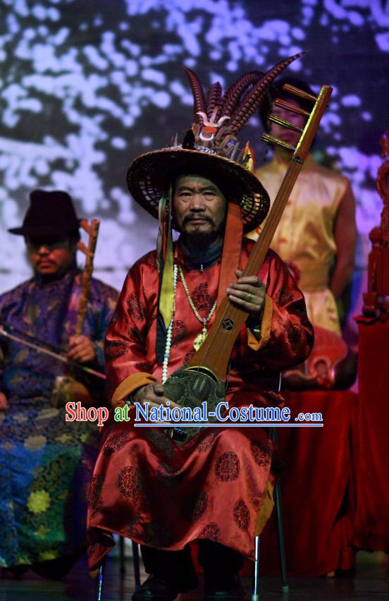 China Yunnan Lijiang Minority Ethnic Long Robe and Hat for Men