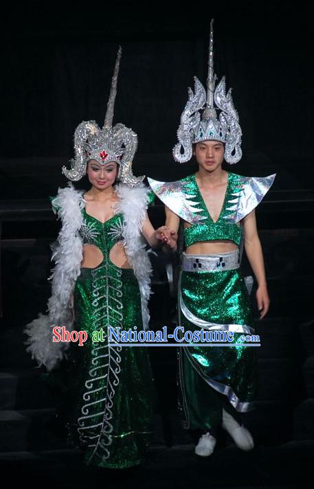 Chinese Yunan Xishuang Banna Dai Minority Men and Women s Clothing