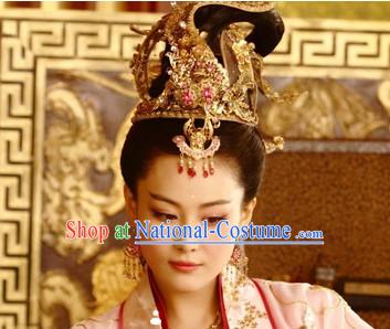 Ancient Chinese Tang Dynasty Empress Hair Wig + Hair .Accessories