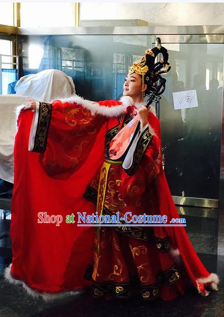 Wang Zhaojun China Beauty Traditional Chinese Red Costumes and Hair Accessory