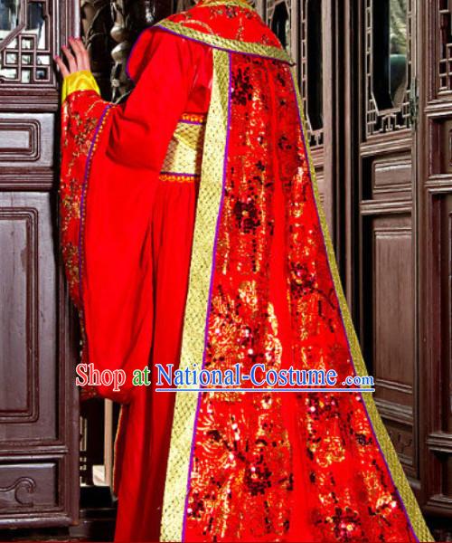 Asian China Princess Red Wedding Outfit for Women