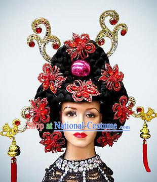 Korean Queen Black Wig and Hair Ornaments