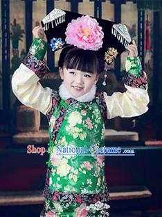 Qing Princess Robe and Hat for Kids