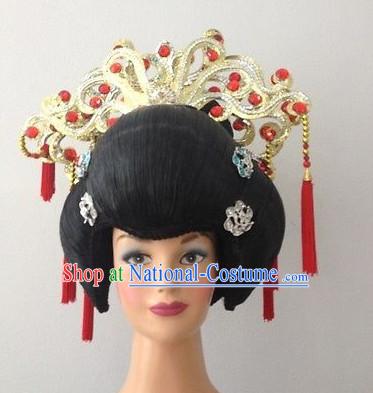 China Ancient Princess Black Wig and Hair Accessories