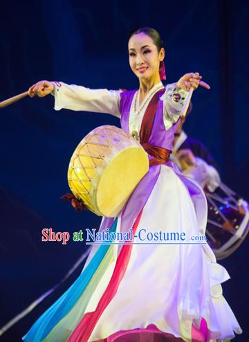 Korean Traditional Folk Drum Dancing Costumes for Women