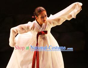 Pure White Korean Dance Costumes for Women