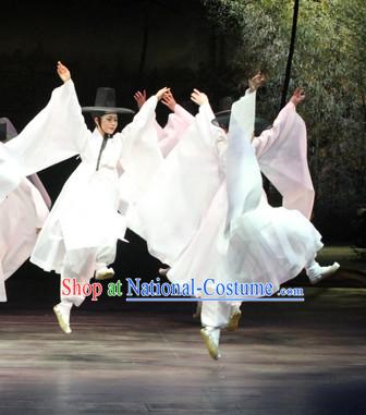 Pure White Korean Classical Dance Costumes for Men