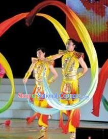 Chinese Traditional Ribbon Dance Costumes for Men