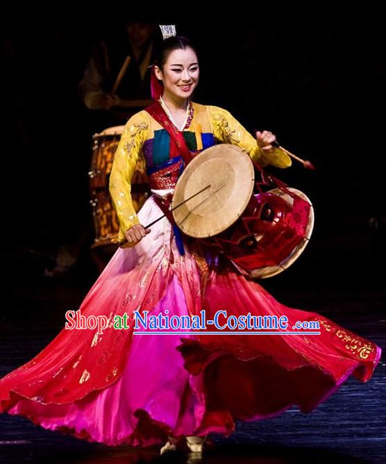 Korean Traditional Hanbok Drum Costumes for Women