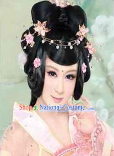 Chinese Traditional Black Wig and Hair Accessories