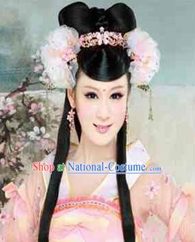 Chinese Empress Black Wig and Hair Accessories