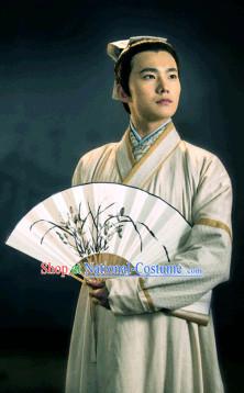 Chinese Traditional Scholar Hanfu Costumes and Headwear