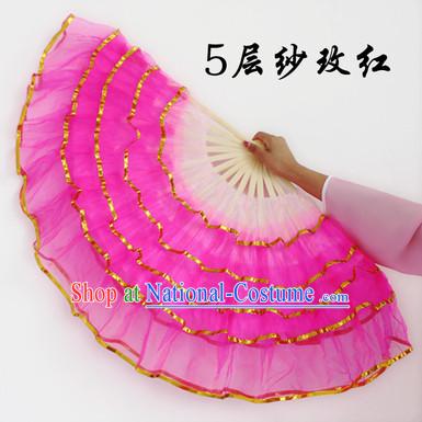 Five Layers Gauze Hand Fans for Sale