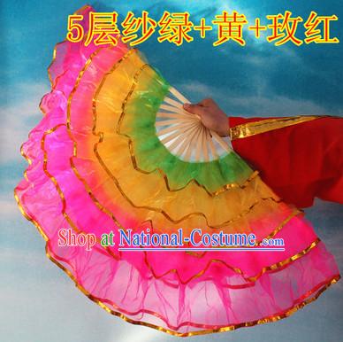 Five Layers Chinese Hand Fan for Sale