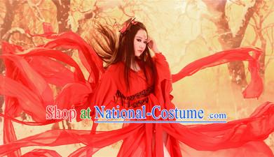 Asian Red Fairy Costumes Complete Set