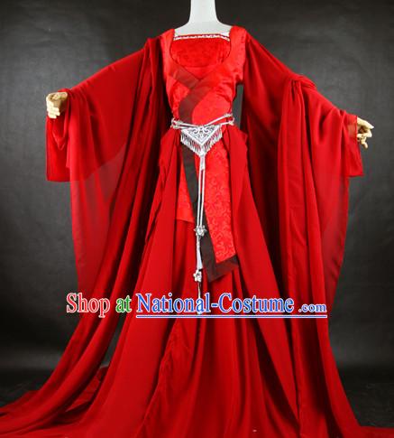 Pure Red Fairy Chinese Costumes