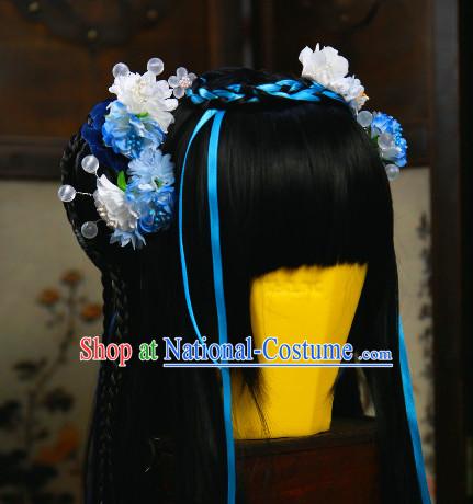 Chinese Princess Black Hair Wig and Hair Accessories