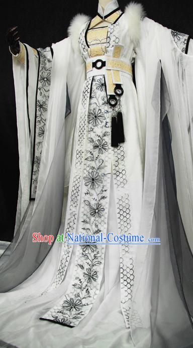 Beautiful Chinese Women White Fairy Costumes