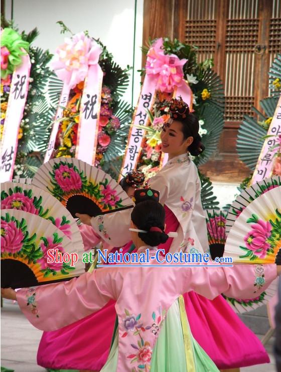 Korean Wedding Ceremony Dance Costumes and Headwear for Women