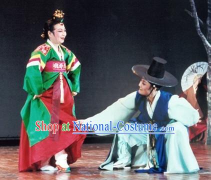 Korean Traditional Stage Performance Costumes for Men and Women