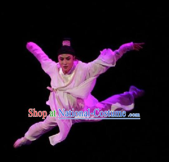 China Classical Pure White Dancing Costumes for Men