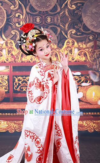 Chinese Empress Costumes for Kids Halloween Asian Fashion Ancient China Hanfu