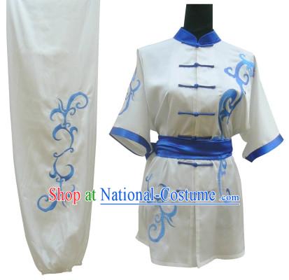 White Top Kung Fu Martial Arts Costumes Complete Set for Adults