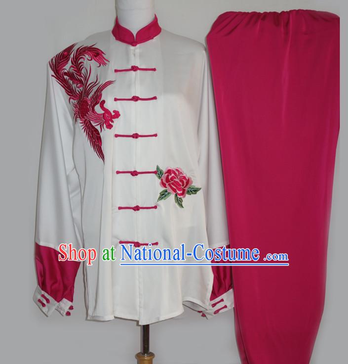 Top Embroidered Phoenix Kung Fu Pants and Blouse Complete Set for Women