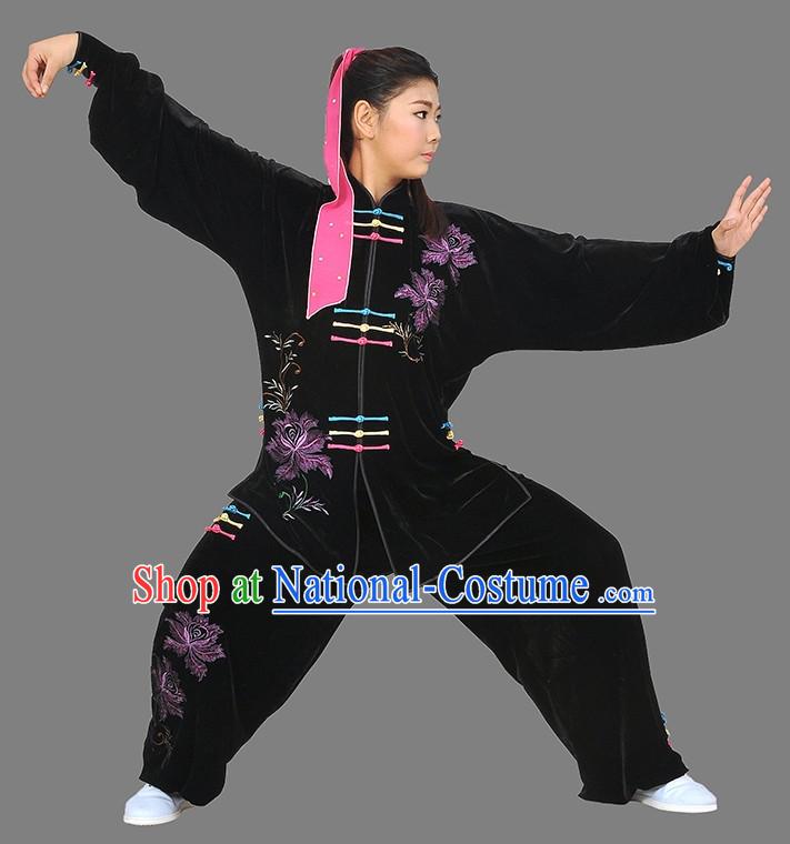 Black Top Martial Arts Competition Costumes Complete Set