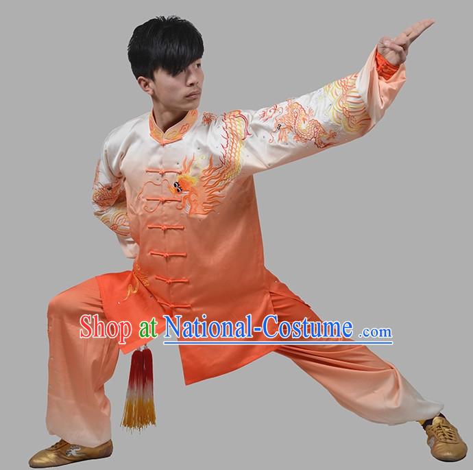 Big Dragon Embroidery Color Transition Martial Arts Competition online Clothing Complete Set