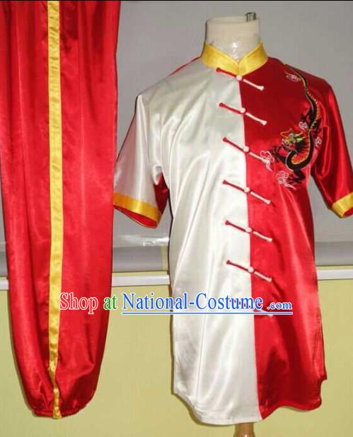 Top Red Dragon Embroidery Martial Arts Championship Competition Uniforms