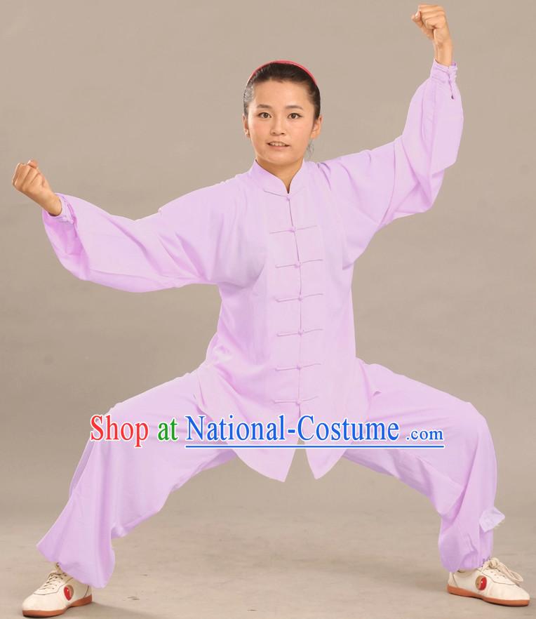 Blue Long Sleeves Flax Martial Arts Uniforms